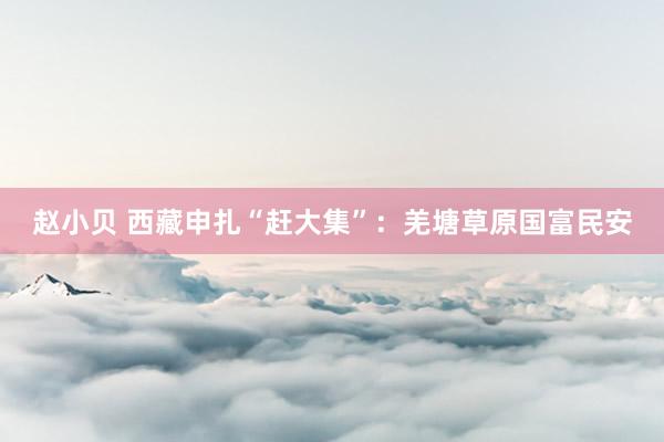 赵小贝 西藏申扎“赶大集”：羌塘草原国富民安