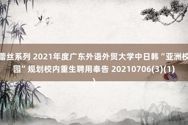 蕾丝系列 2021年度广东外语外贸大学中日韩“亚洲校园”规划校内重生聘用奉告 20210706(3)(1)