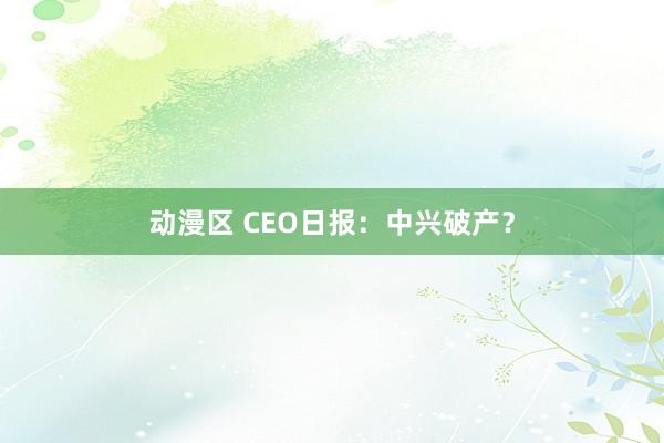 动漫区 CEO日报：中兴破产？