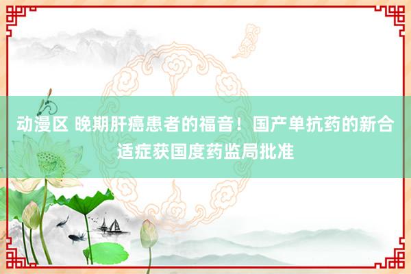 动漫区 晚期肝癌患者的福音！国产单抗药的新合适症获国度药监局批准