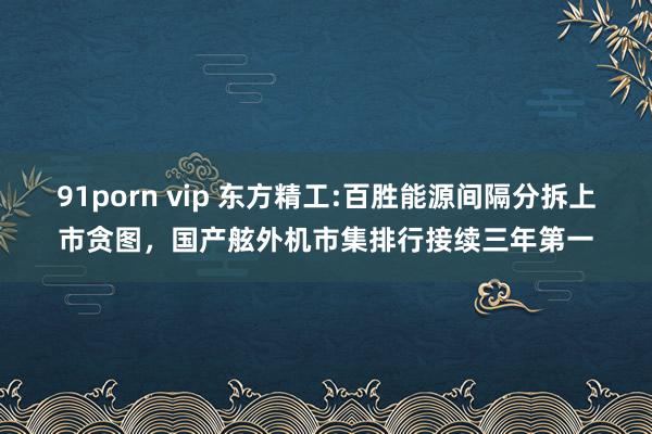 91porn vip 东方精工:百胜能源间隔分拆上市贪图，国产舷外机市集排行接续三年第一