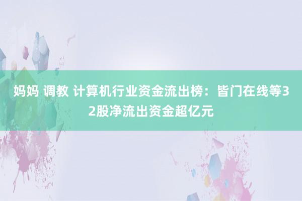 妈妈 调教 计算机行业资金流出榜：皆门在线等32股净流出资金超亿元