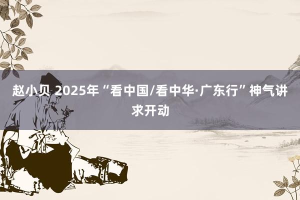 赵小贝 2025年“看中国/看中华·广东行”神气讲求开动