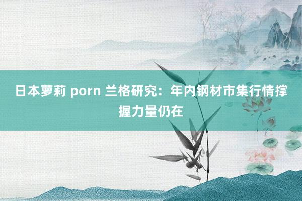 日本萝莉 porn 兰格研究：年内钢材市集行情撑握力量仍在