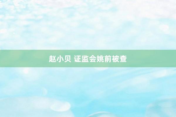 赵小贝 证监会姚前被查