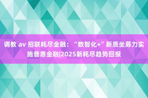 调教 av 招联耗尽金融：“数智化+”新质坐蓐力实施普惠金融|2025新耗尽趋势回报